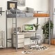 preview thumbnail 13 of 28, Costway Twin Size Loft Bed Heavy Duty Metal Loft Bed Frame with Safety Silver