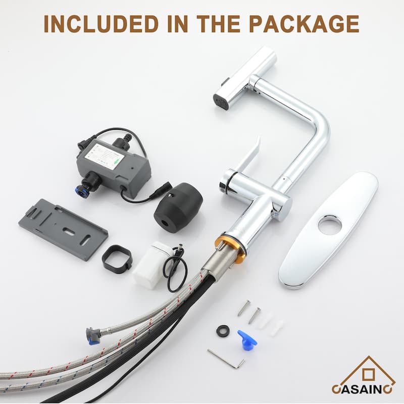 Single Handle Pull Down Sprayer Kitchen Faucet with Motion Sense Wave, Power Boost