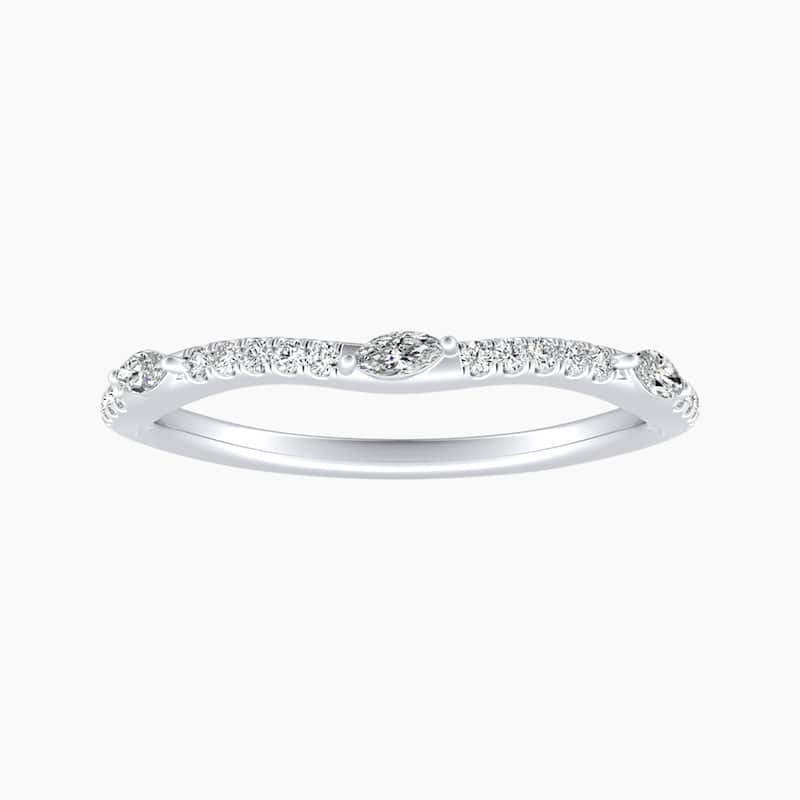 Auriya 14k Gold Lab Grown Twisted Diamond Vine Marquise Contour Ring 0.16 ct. tw. (F-G, VS) - 6.5 - White