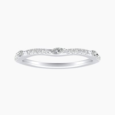 Auriya 14k Gold Lab Grown Twisted Diamond Vine Marquise Contour Ring 0.16 ct. tw. (F-G, VS)
