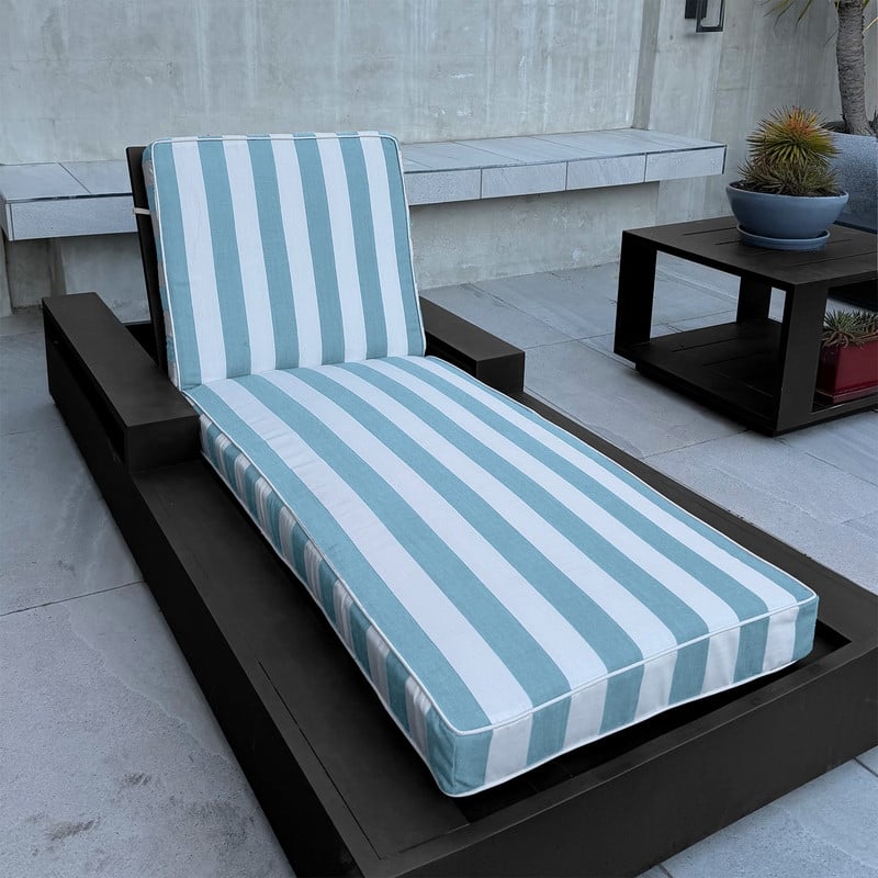 Sherry Kline Indoor/Outdoor Cabana Stripe Chaise Lounge with Contrast Cord
