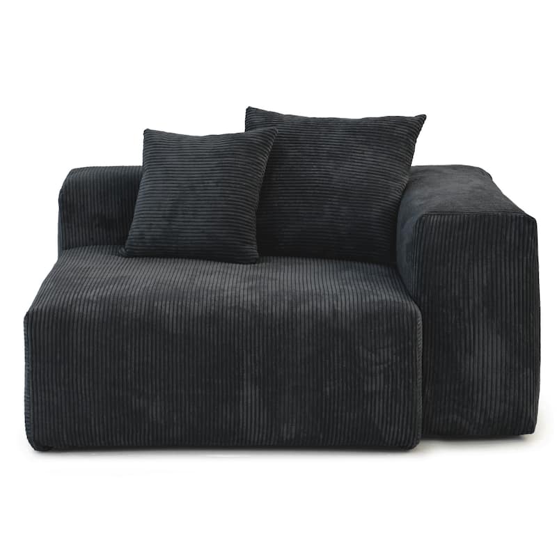 180'' Leathaire Upholstered Sofa Modular Sectional Sofa with Ottoman