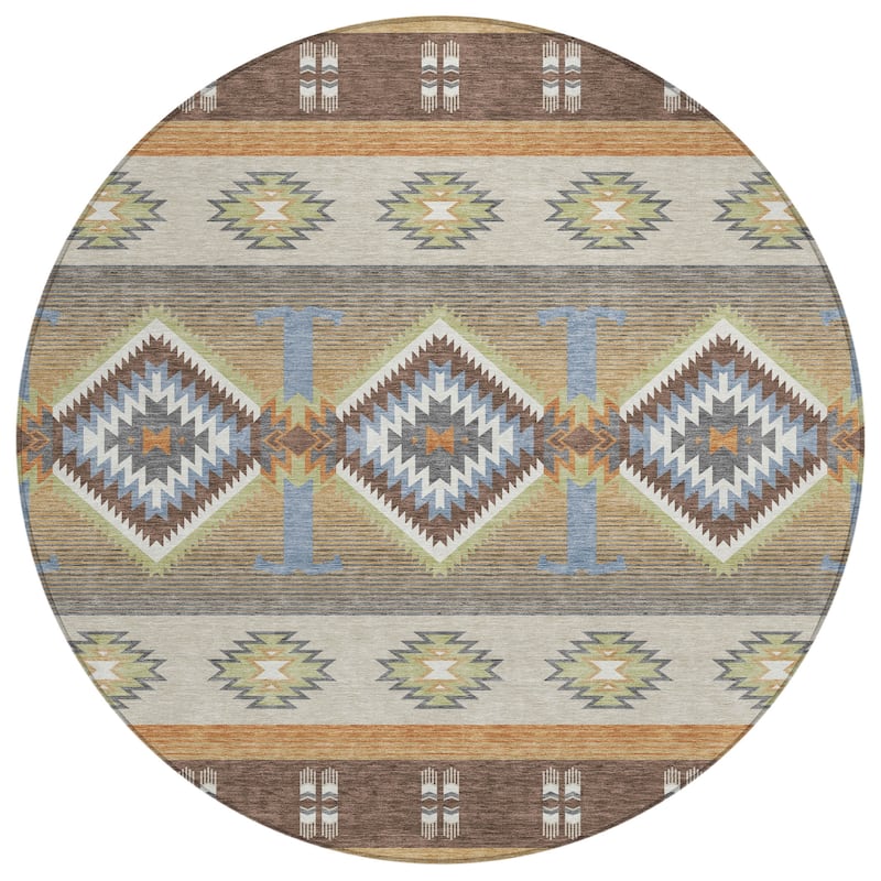 Machine Washable Indoor/ Outdoor Global Chennai Chantille Rug