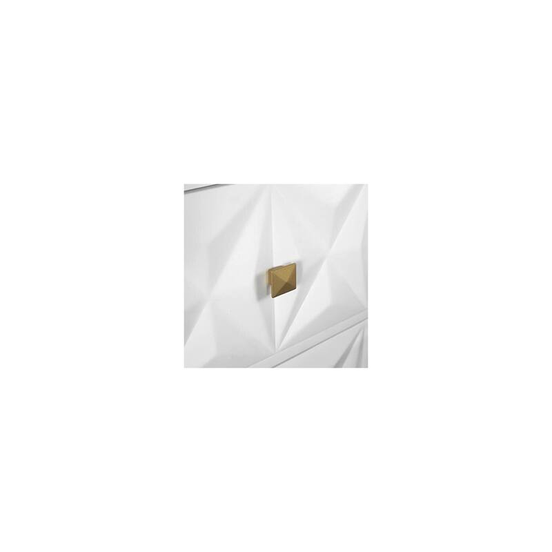 White Nightstand with Drawers - Modern Square Bedside Table for Bedroom Living Room - 30" Wide
