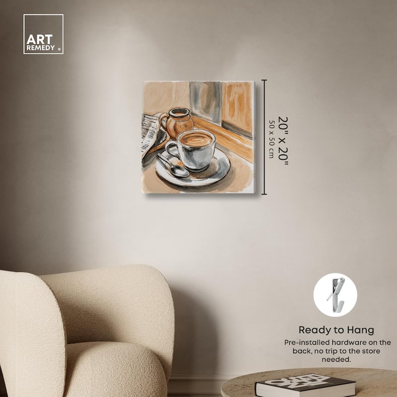 Sunday Coffee Canvas by Art Remedy, Gallery Wrapped