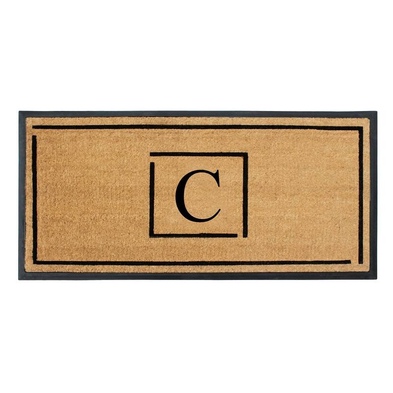 A1HC- Designer Hand-Crafted Rubber Coir Molded Double/Single Door Mat Monogrammed, Perfect and More Functional Size 24x48 Inch - 24"X48" - C