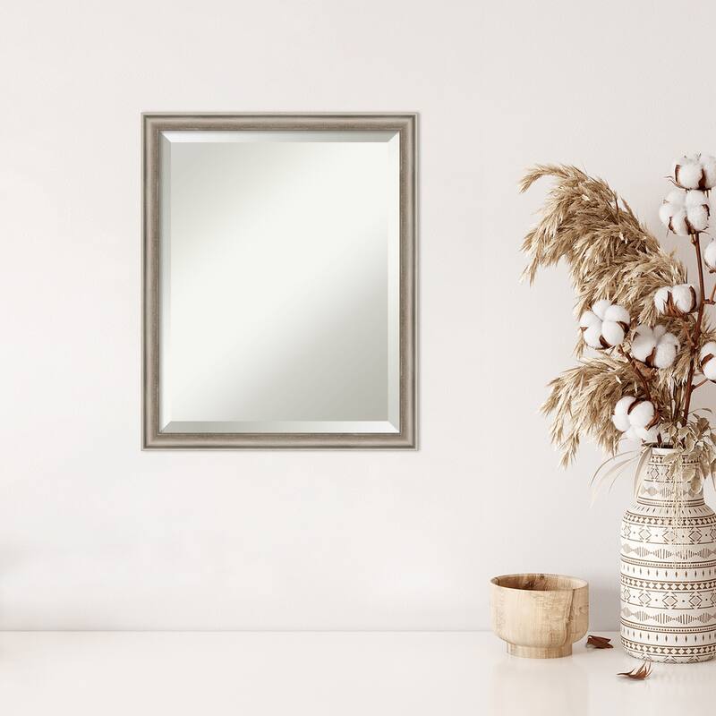 Salon Scoop Beveled Wood Framed Wall Mirror