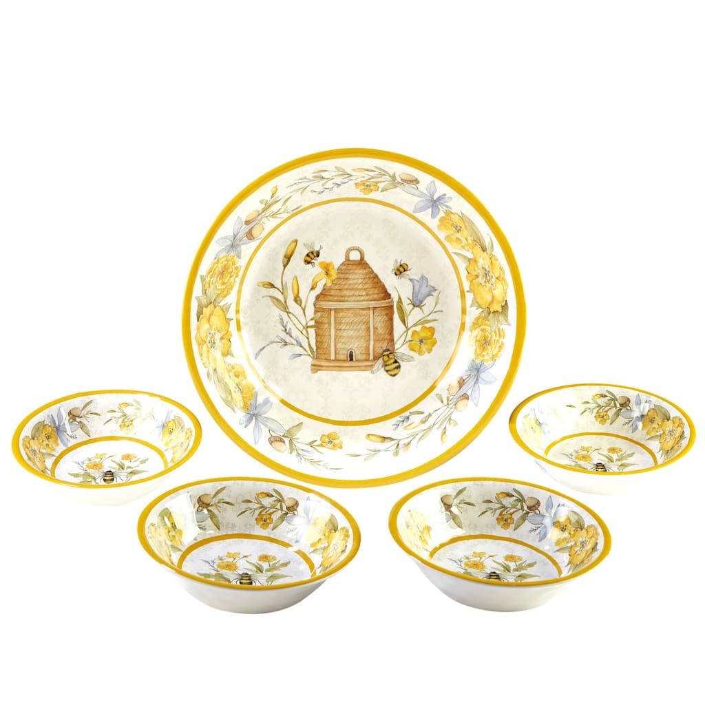 Certified International Bee Sweet 5-Piece Salad/Serving Set