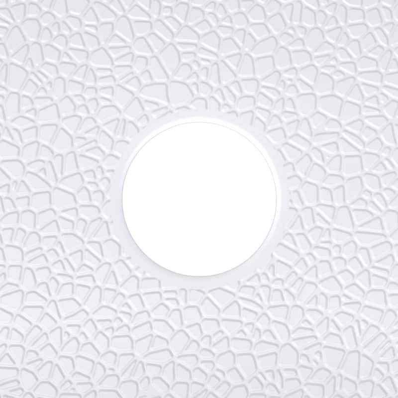 DreamLine DreamStone 36 in. D x 36 in. W x 5 1/2 in. H Center Drain Double Threshold Shower Base in White