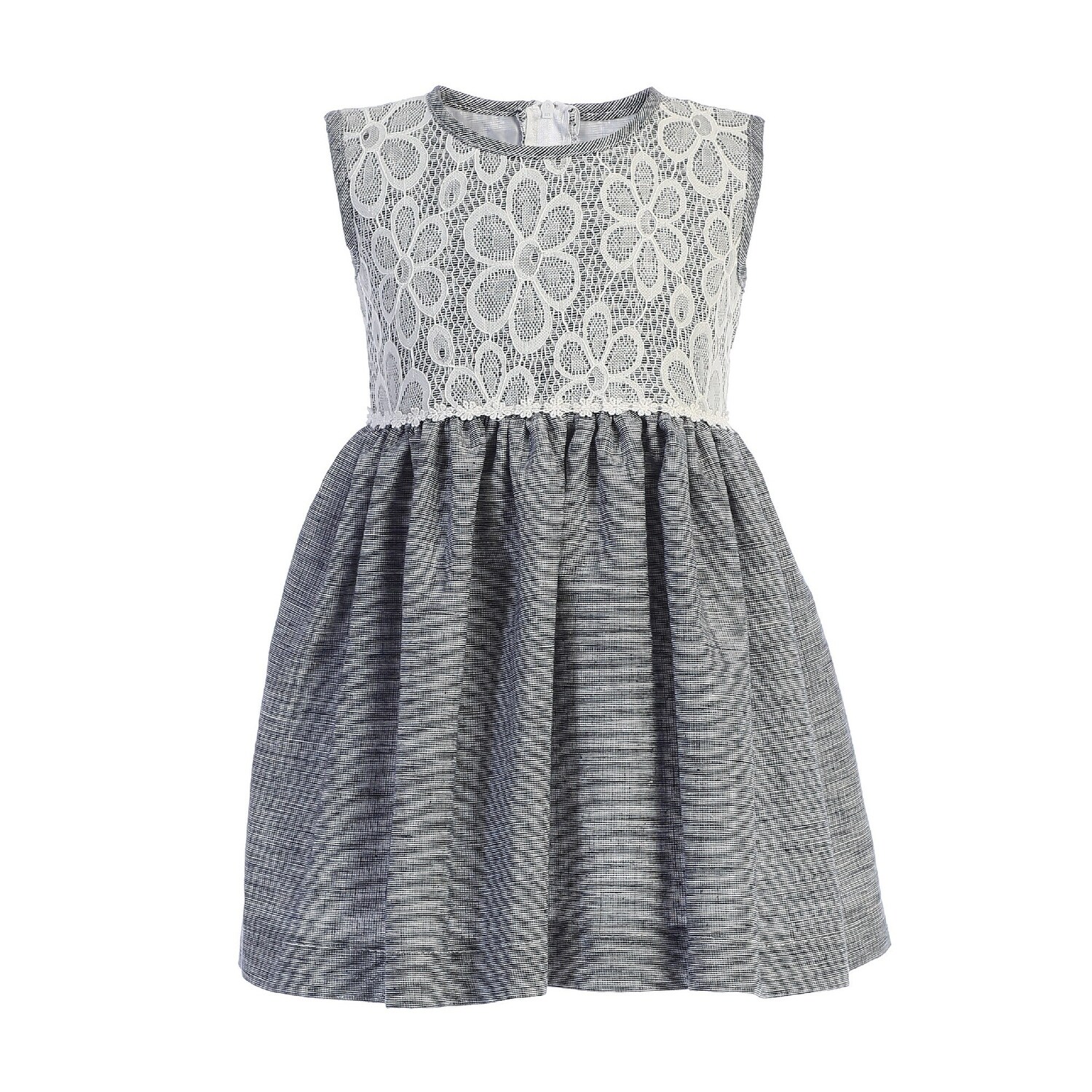 navy lace sleeveless dress