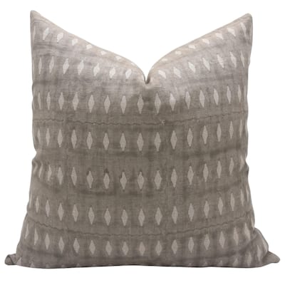 Linen Floral Block print pillow Cover - Omji