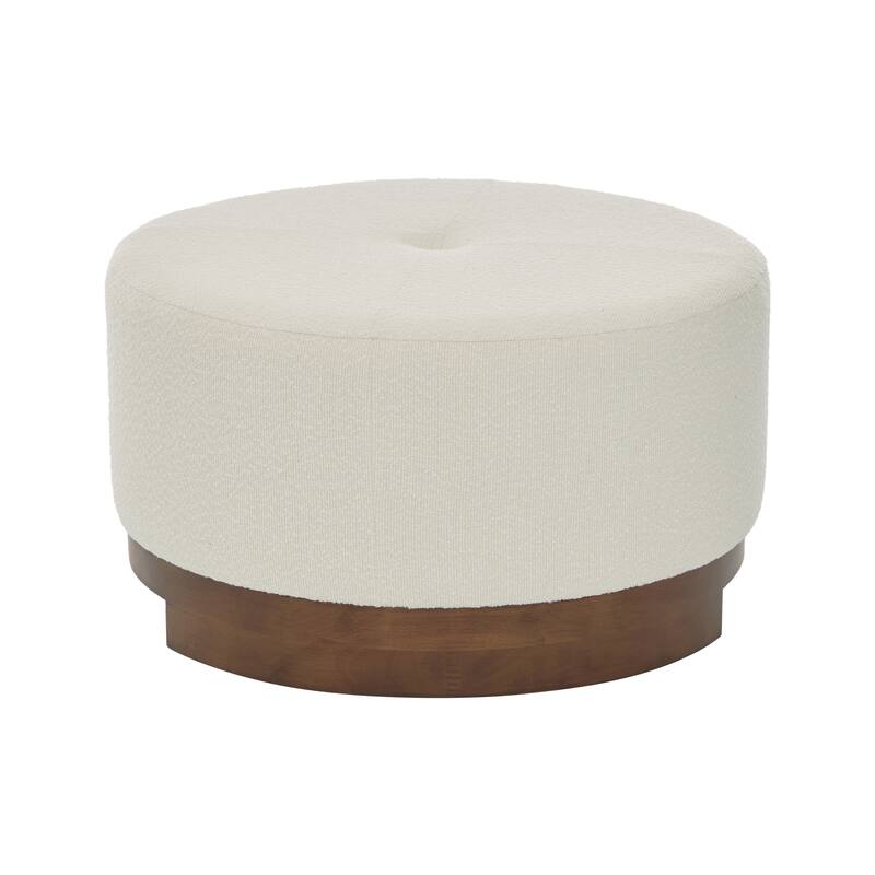 Christopher Knight Home - Monroe Modern Upholstered Ottoman/ Foot Stool with Wooden Base Round