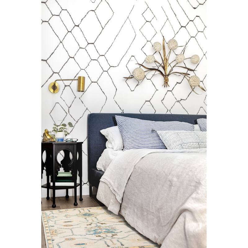 ECARPETGALLERY Hand-knotted Mystique Light Grey Wool Rug - 5'1 x 7'0
