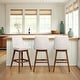 preview thumbnail 166 of 176, Amalie Upholstered Bar Stool, Swivel Counter Height Stool with Solid Wood Frame Set of 3 - Brown & Beige Fabric - Bar Height