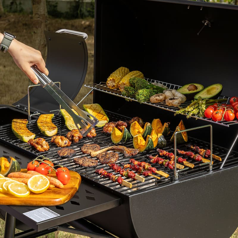 Royal Gourmet Charcoal Grill with Barrel Offset Smoker