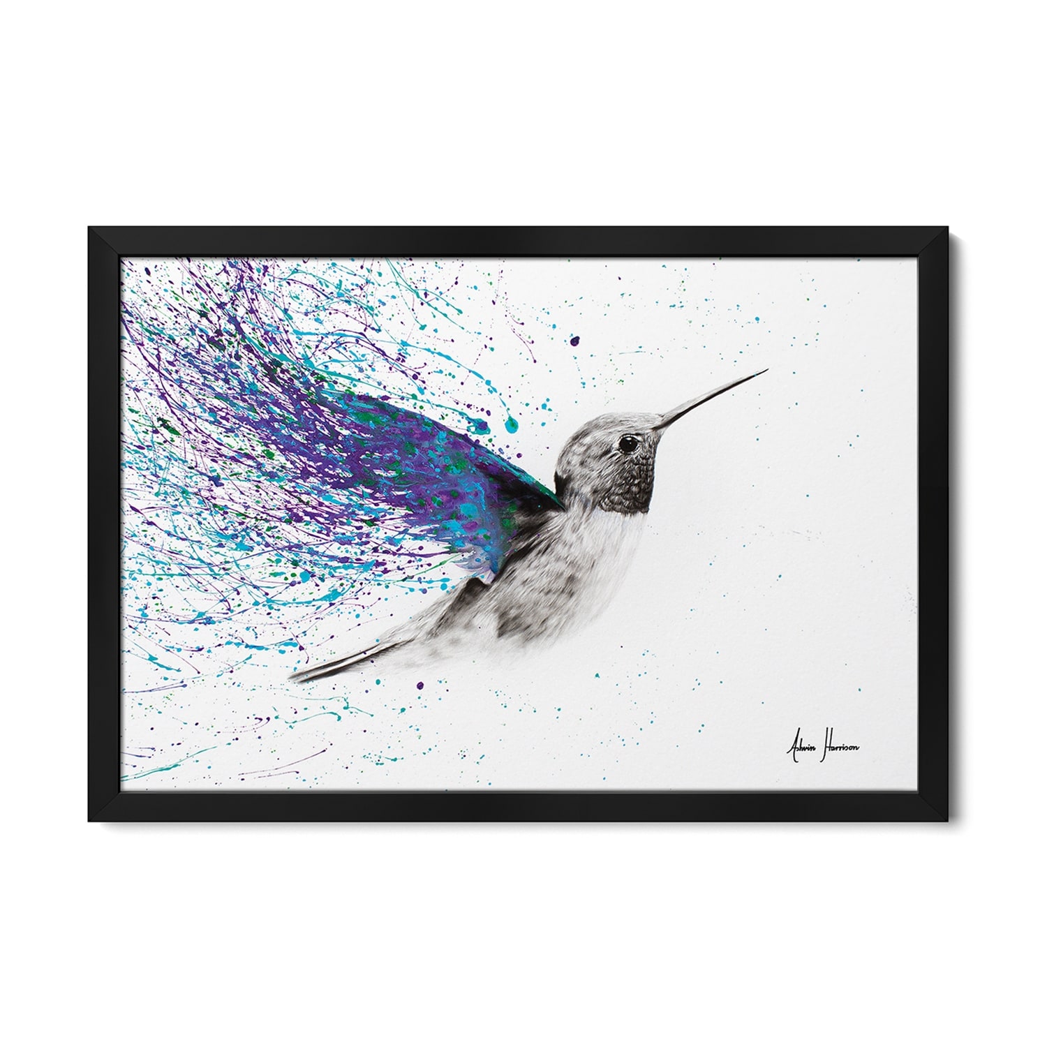 Hummingbird Garden Premium Framed Poster by Ashvin Harrison