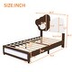 preview thumbnail 8 of 11, Twin/Full Size Upholstered Bed,Kid Bed with Carton Shaped Headboard and LED Light Strips