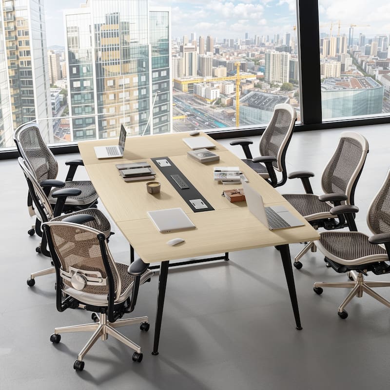 Moasis Boat Shaped Conference Table Meeting Table Office Table w/Power Outlets