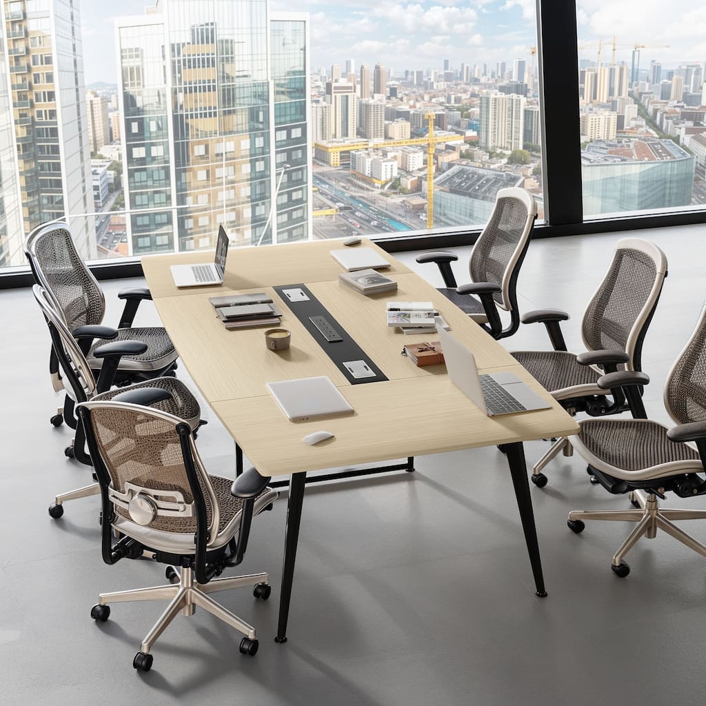Moasis Boat Shaped Conference Table Meeting Table Office Table w/Power Outlets