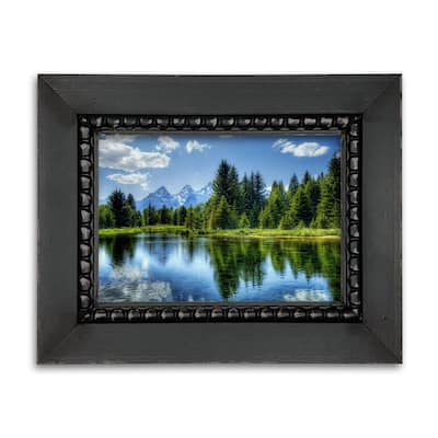Whimsical Accents Black over Silver Beaded Frame
