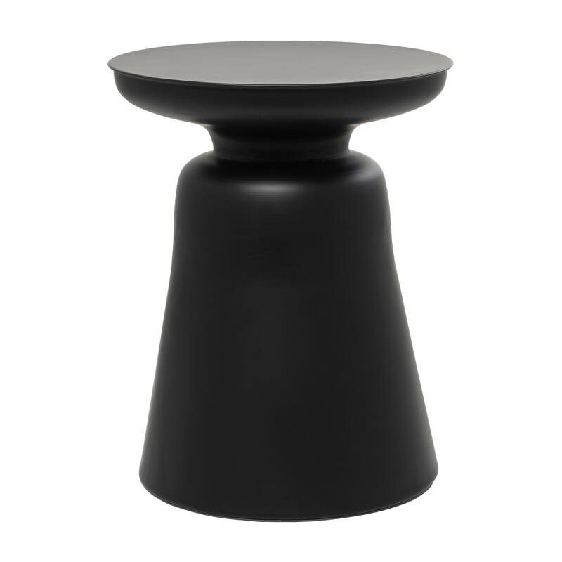 Black Metal Accent Table with Bell Shaped Base
