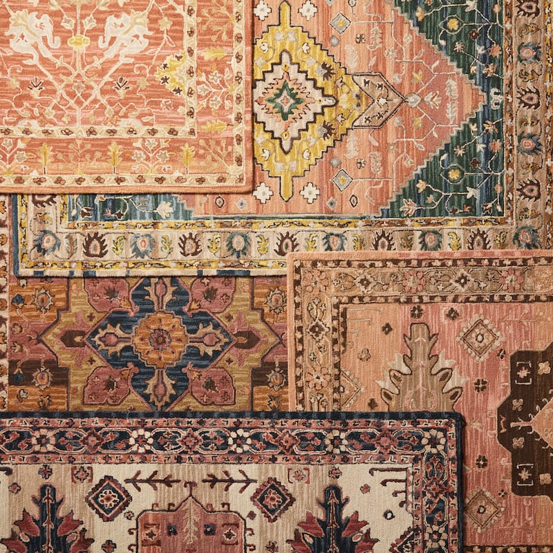 Seraphina Handmade Medallion Pink/ Yellow Area Rug