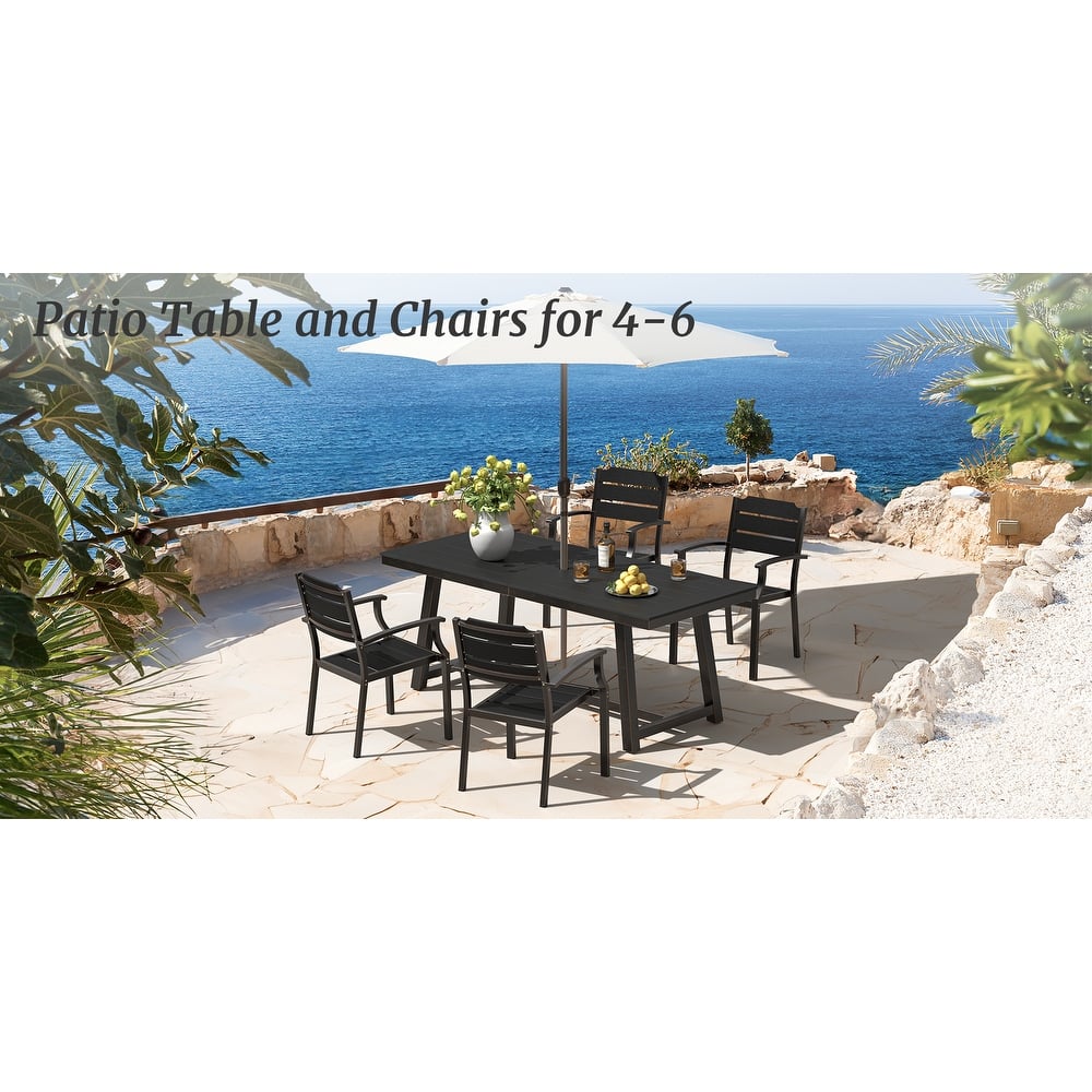 Black Brushed Brass Black Fine Straight Grain Outdoor Chair - 23.8" W x 22.6" L x 35" H