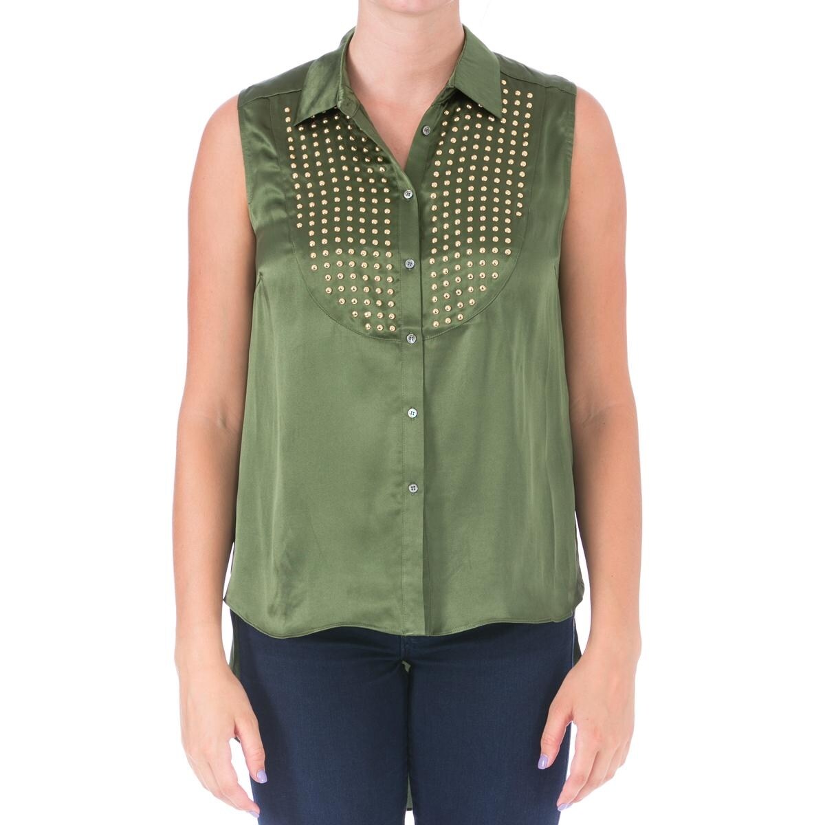 Shop Elizabeth And James Womens Misaki Button Down Top Silk