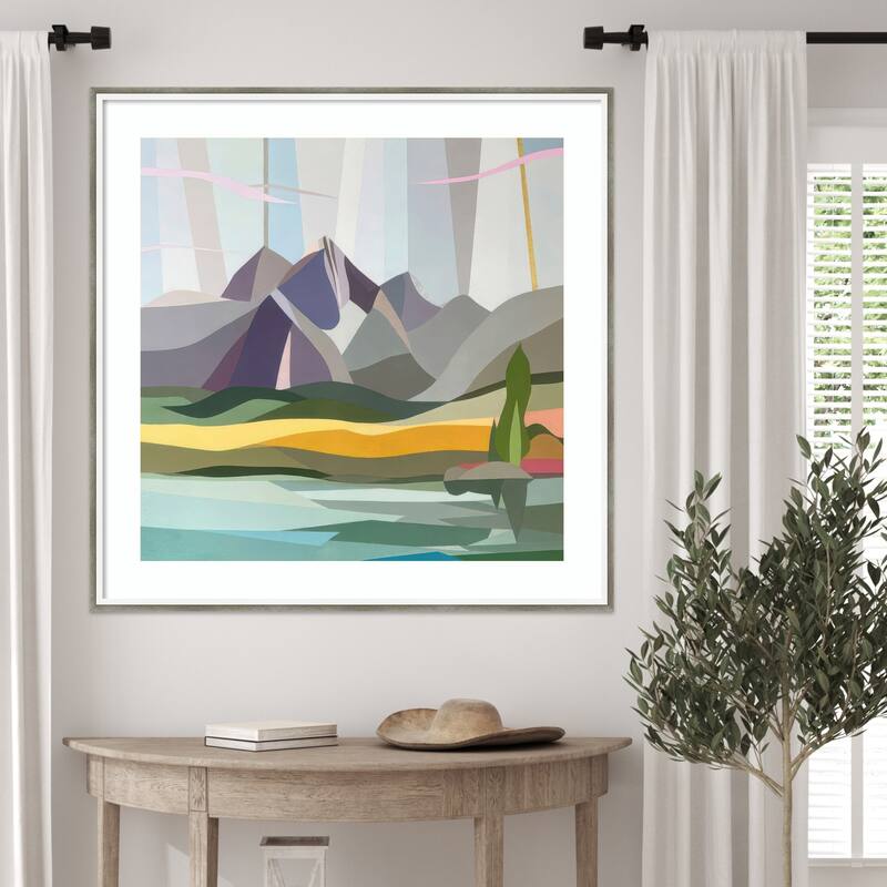 Sierras Other Side by Melba Browne Wood Framed Wall Art Print - Lucie Silver White