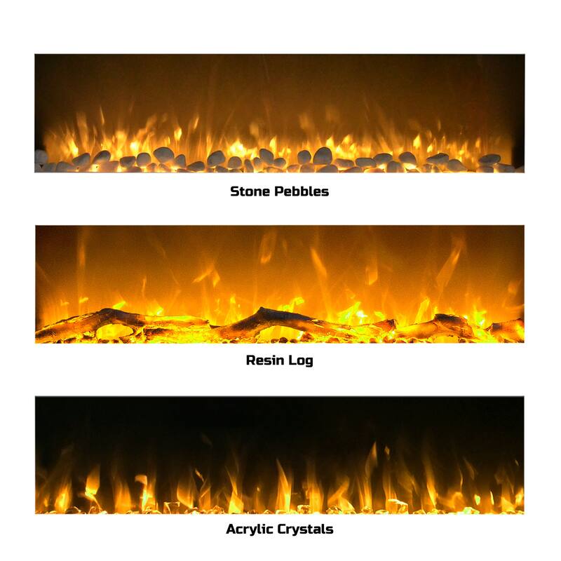 Northwest 50-Inch Wall Electric Fireplace, White