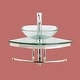 preview thumbnail 9 of 8, Talula Square Corner Tempered Glass Wall Mount Vessel Sink with Chrome Faucet, Drain and Towel Bar
