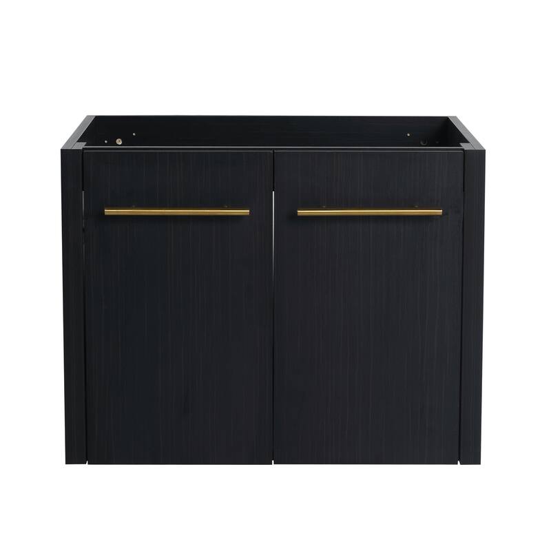 24 Inch Wall-mounted Bathroom Vanity - Black