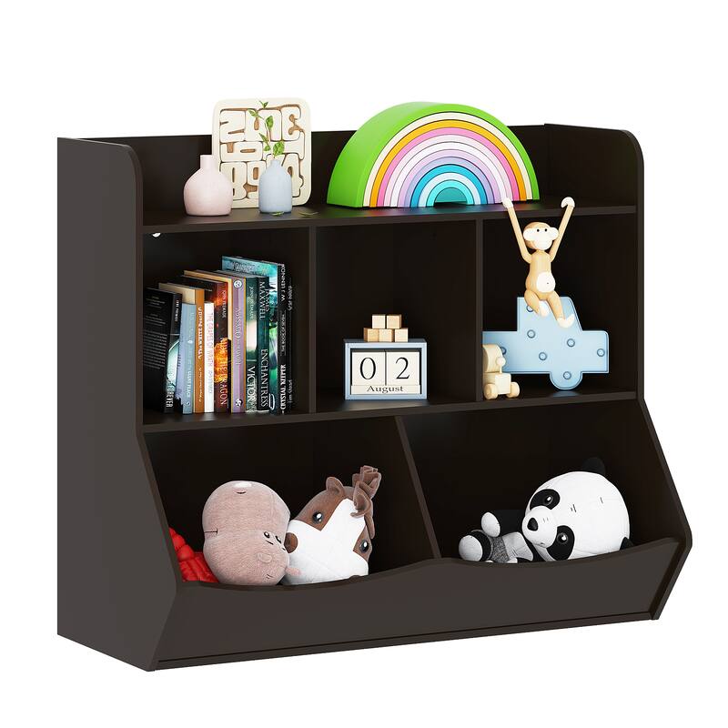 UTEX Toy Storage Organizer with Bookcase, Kid’s Multi Shelf Cubby for Books,Toys