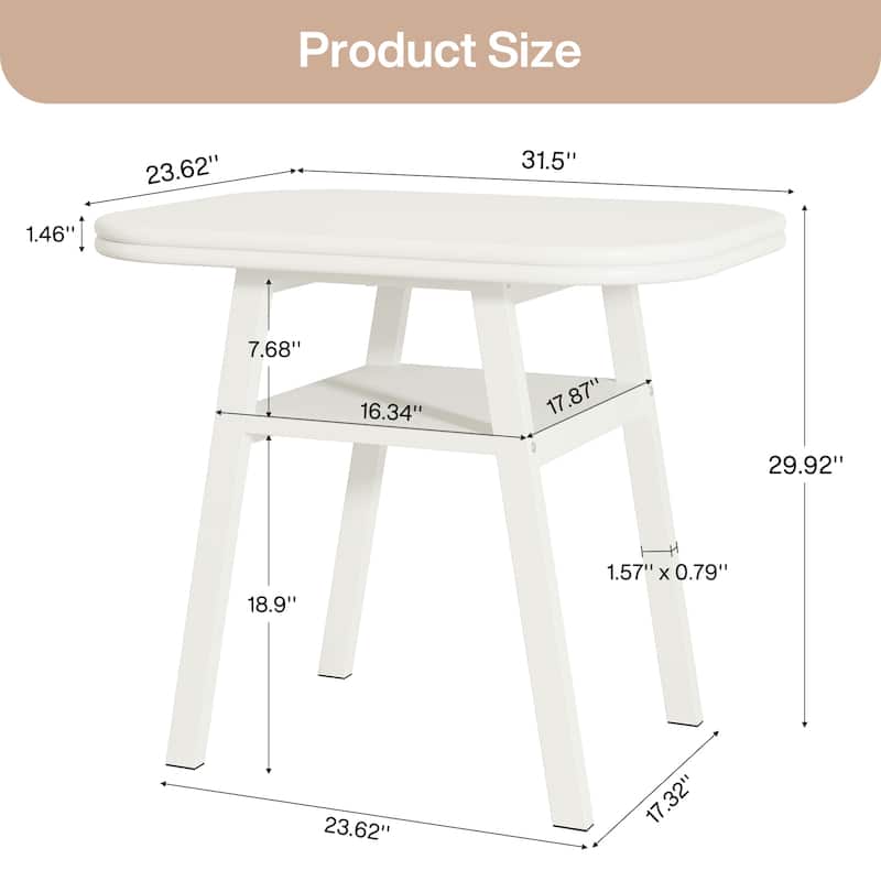 Dining Table for 2-4 People, 31.5 Inches Small Modern Kitchen Table