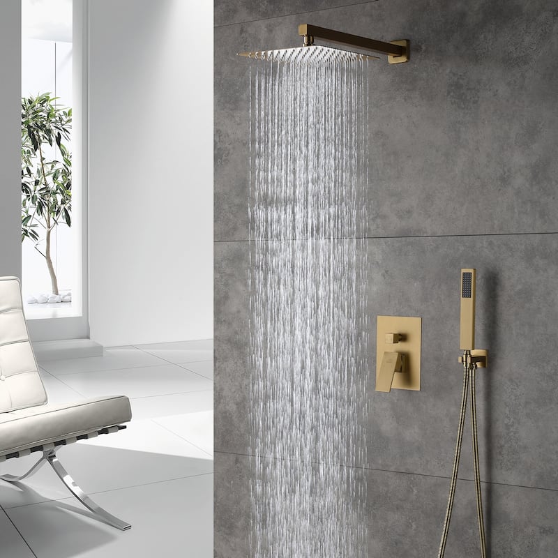 2 Function 10-inch Wall Mounted Dual Shower Heads Shower System