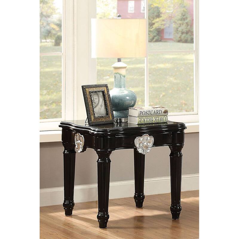Constantine Black End Table with Turned Legs