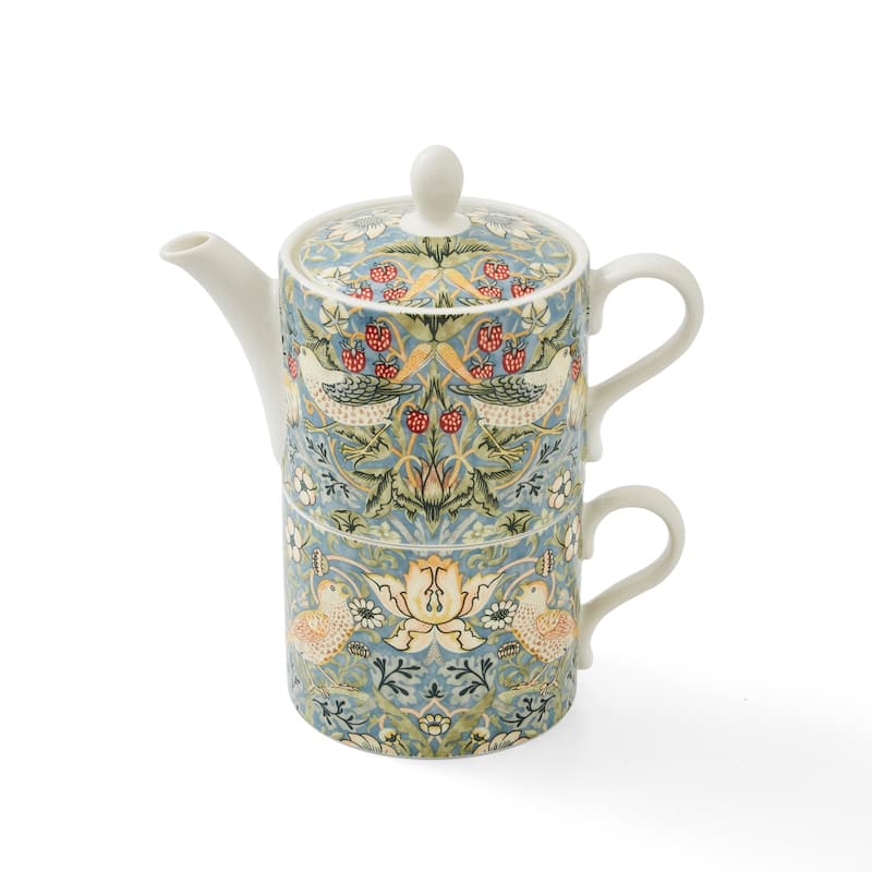 Spode Morris and Co Strawberry Thief Tea Set for One - 10 Oz. - 10 Oz.
