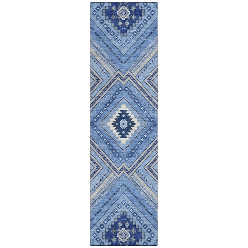 Machine Washable Indoor/ Outdoor Global Boho Chantille Rug