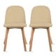 preview thumbnail 57 of 136, Modern Plastic and Wood Dining Chairs (Set of 2) Cushion Beige