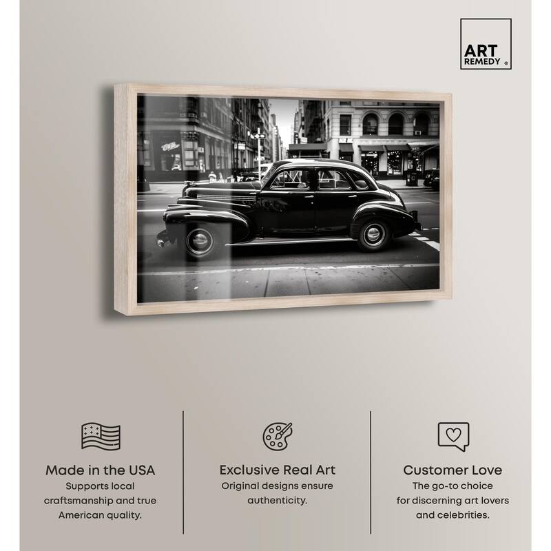 Vintage Car in New York Shadowbox by Art Remedy