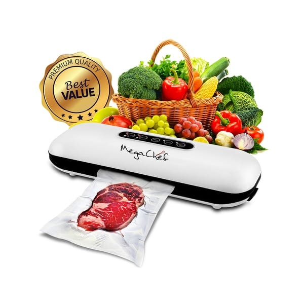 slide 1 of 5, MegaChef Home Dual Mode Vacuum Sealer and Food Preserver with Bags