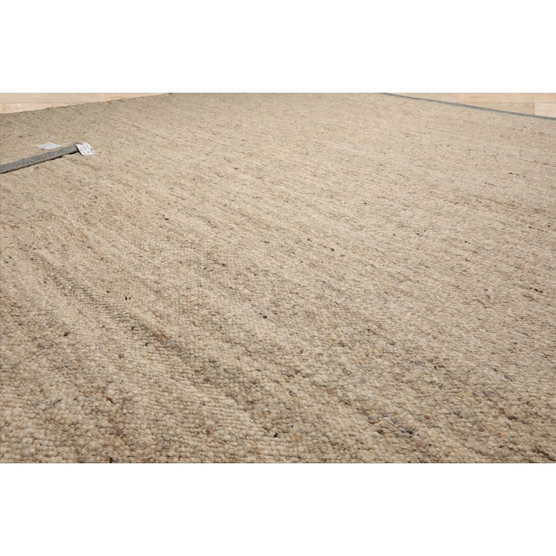 LoomBloom Beige Hand Woven Flatweave Area Rug Geometric Design - 9' 4'' x 11' 9''
