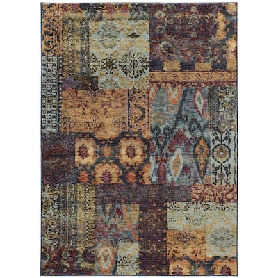 Style Haven Adalynn Patchwork Ikat Area Rug