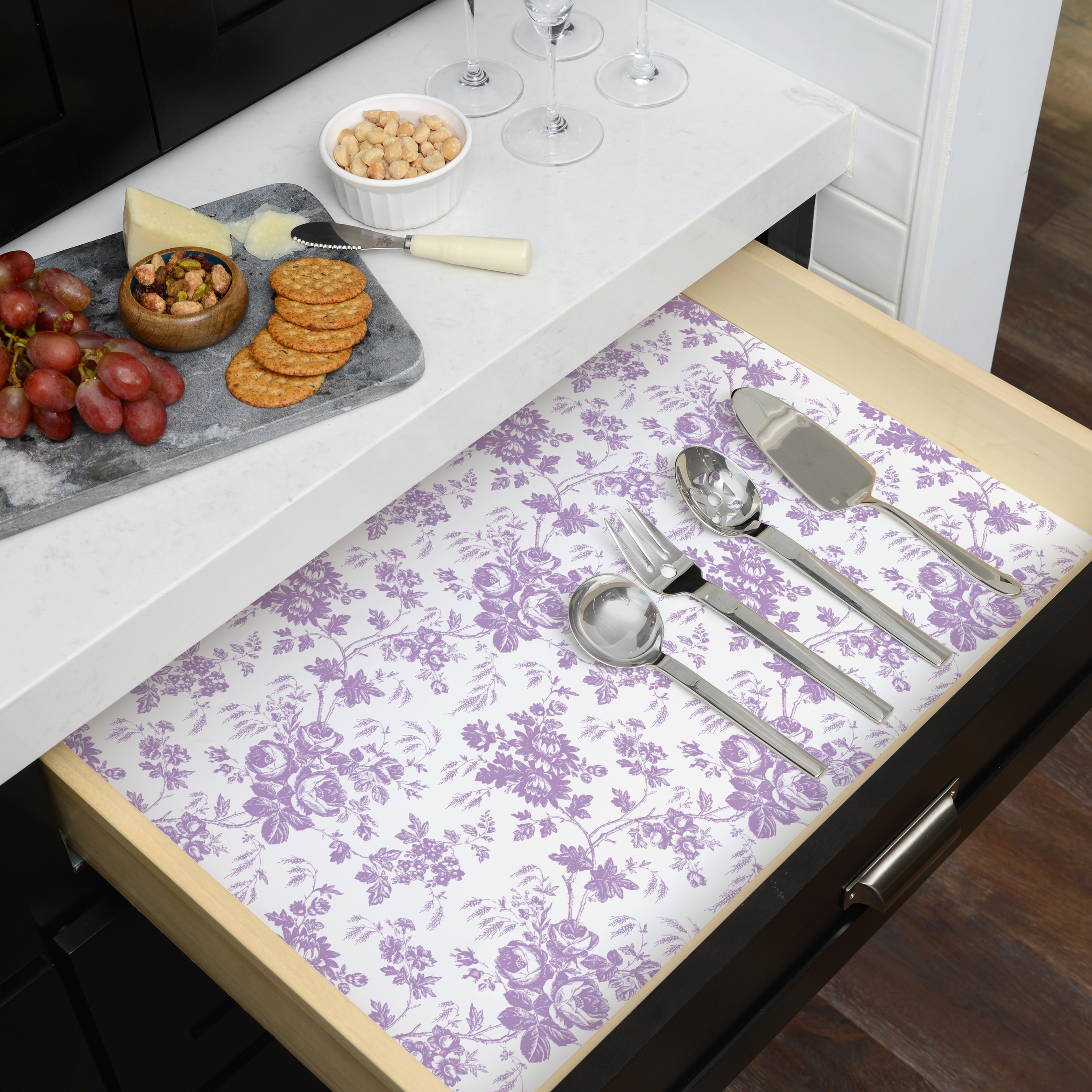 Con-Tact Brand Creative Covering Self-Adhesive Vinyl Shelf and Drawer Liner, Toile Lavender Con-Tact Brand Creative Covering Self-Adhesive Vinyl Shelf and Drawer Liner, Toile Lavender