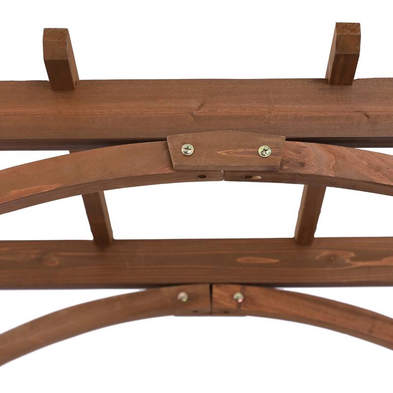84.65" H Dark Brown Fir Wood Garden Arch for Climbing Plants with Rustproof Iron Frame - 62.99” x 23.62” x 84.65" (L x W x H)