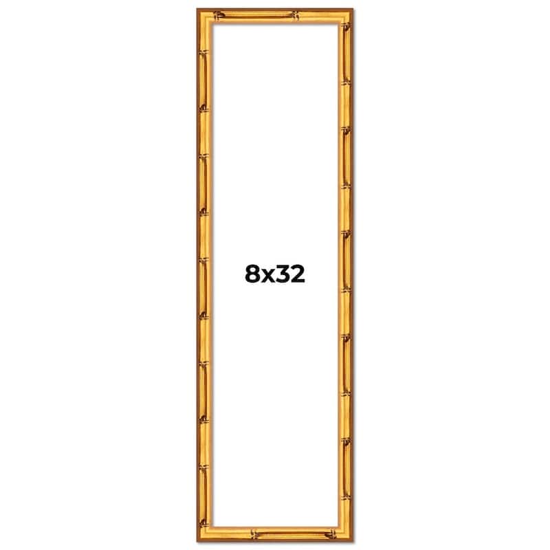 8x32 Frame Gold Bamboo Solid Wood Picture Frame | 1 Inch Moulding