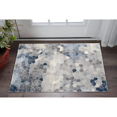HomeRoots Cobblestone Contemporary Rectangle Area Rug - 36 in. x 27 in. x 0.4 in.