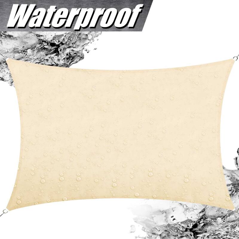 ColourTreeUSA Rectangle Waterproof Sun Shade Sail HDPE Mesh Fabric Screen Canopy UV Block 220 GSM