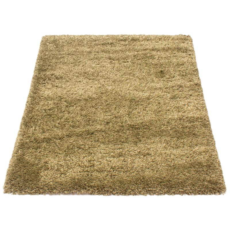 ECARPETGALLERY Machine Woven Lotus Mod Olive Polyester Shag - 4'0 x 5'7