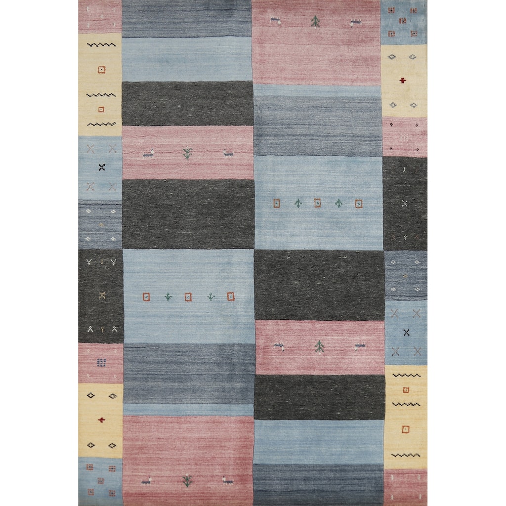 Gabbeh Indian Rug Hand-Knotted Wool Carpet - 5'5" x 7'9"